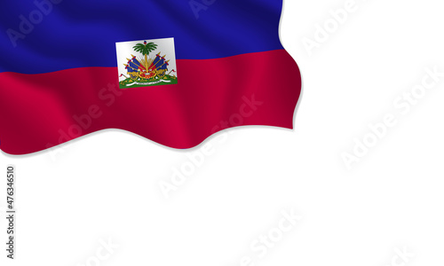 Free Download Haiti flag waving illustration with copy space on isolated background - GFXLoad