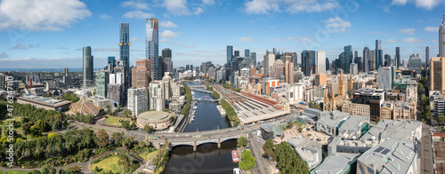Aerial panoramic view of the beautiful city of Melbourne Australia © Michael Evans