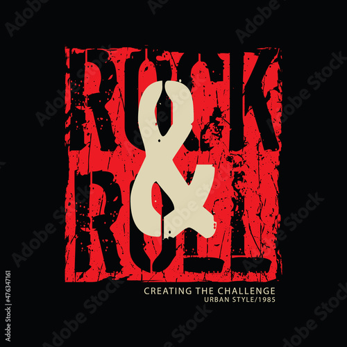 Vector illustration of letter graphic. Rock n roll, perfect for designing t-shirts, shirts, hoodies etc.