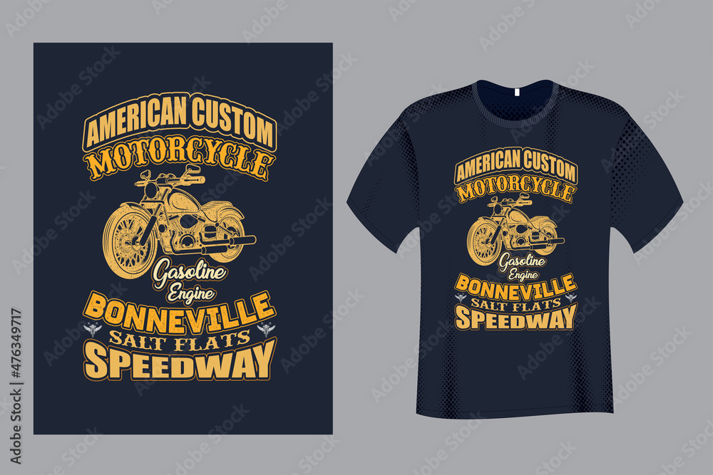 American Motorcycle T Shirt Design Template