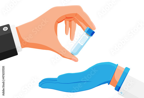 Test Tube with Cap in Hand Isolated