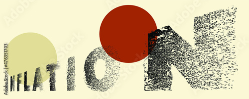 Inflation . Grunge distress rough edges fonts . Vector