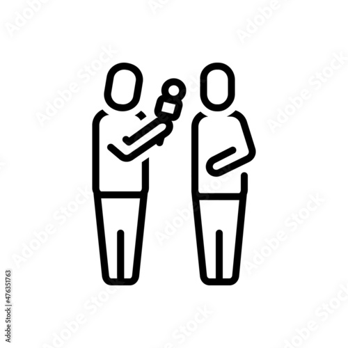 Black line icon for reporter