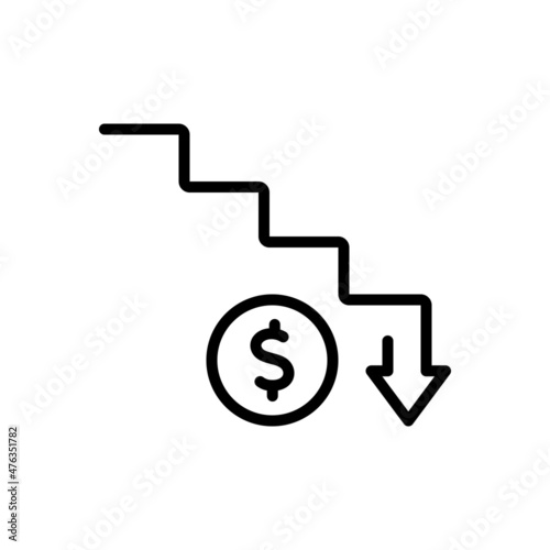 Black line icon for lowest