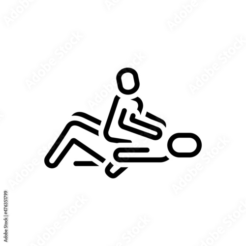 Black line icon for orgasm