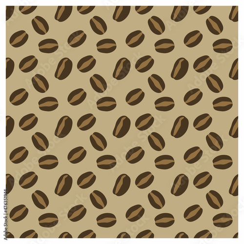 Vector coffee seamless pattern on light background for packing, printing, wallpaper.