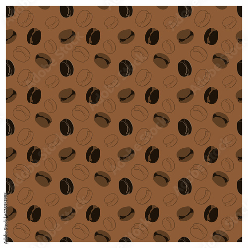 Coffee seamless pattern with line art style for packing, wallpaper, company.