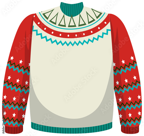 Christmas sweater in cartoon style isolated