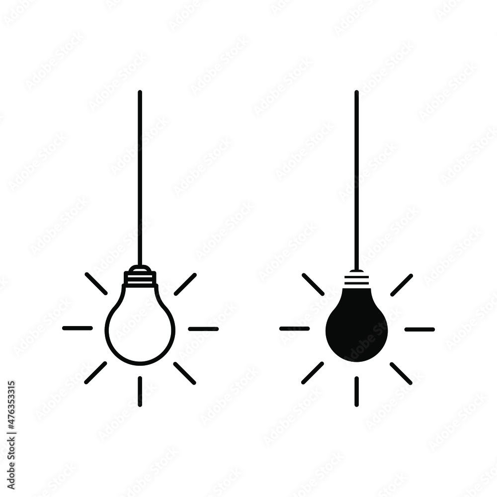 Naklejka premium lamp icon - light bulb vector illustration flat style in trendy design color editable