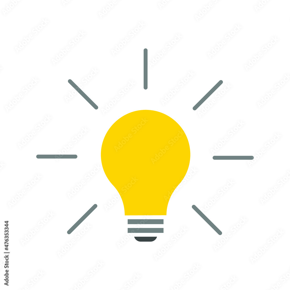 lamp icon - light bulb vector illustration flat style in trendy design color editable