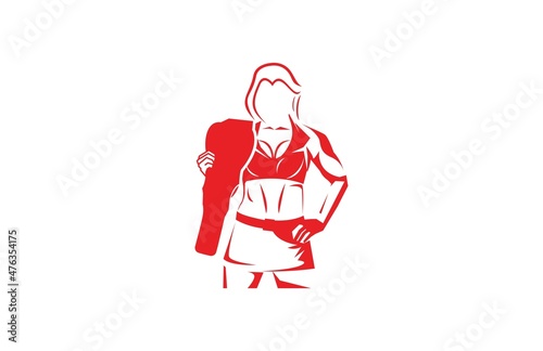 Woman Wrestler Vector Illustration