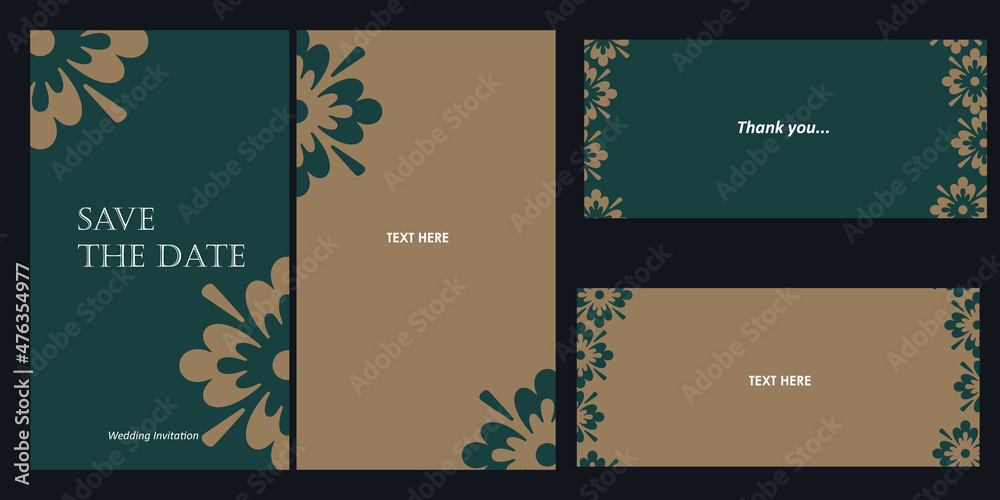 Naklejka premium Elegant and simple wedding invitation card. Save the date. Beautiful marriage greeting card.