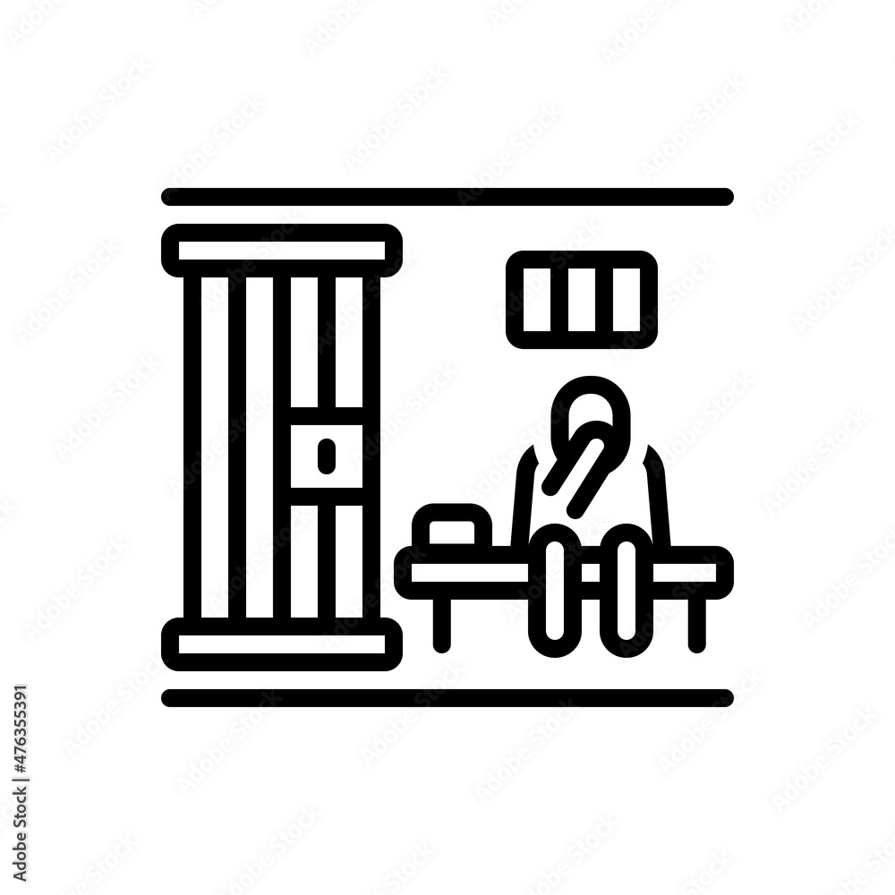 Black line icon for prisoner Black line icon for prisoner