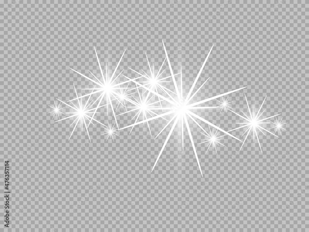 Bright beautiful star.Vector illustration of a light effect on a transparent background. Bright beautiful star.Vector illustration of a light effect on a transparent background.