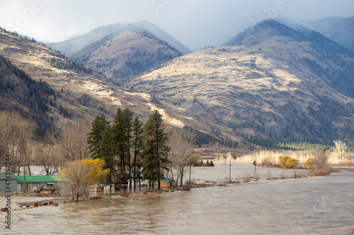 Flooding in the Similkameen Valley in British Columbia, Canada photo