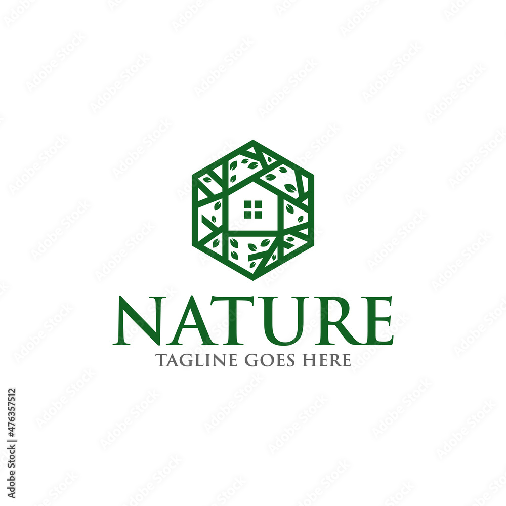 Home leaf icon vector template. Simple home logo design and wrapped leaves together. Home leaf icon vector template. Simple home logo design and wrapped leaves together.