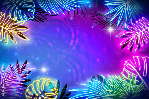 Happy new year in neon style collection