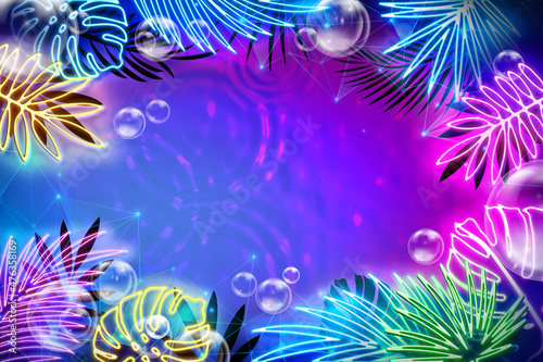 Happy new year in neon style collection