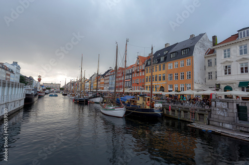 night cityscape  of Europe , beautiful image of city in night , Nyhavn is a 17th-century waterfront, canal and entertainment district in Copenhagen, Denmark © Tariq