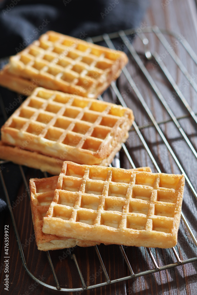 Freshly baked waffles Freshly baked waffles