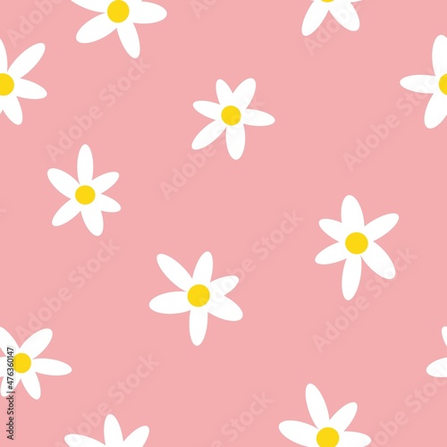 Fototapeta Naklejka Na Ścianę i Meble -  Beautiful vintage floral pattern. cute White flowers . Light pink background. Floral seamless background. An elegant template for fashionable prints.