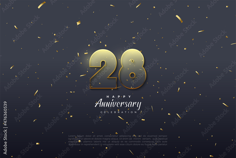 28th anniversary background illustration. Stock Vector | Adobe Stock