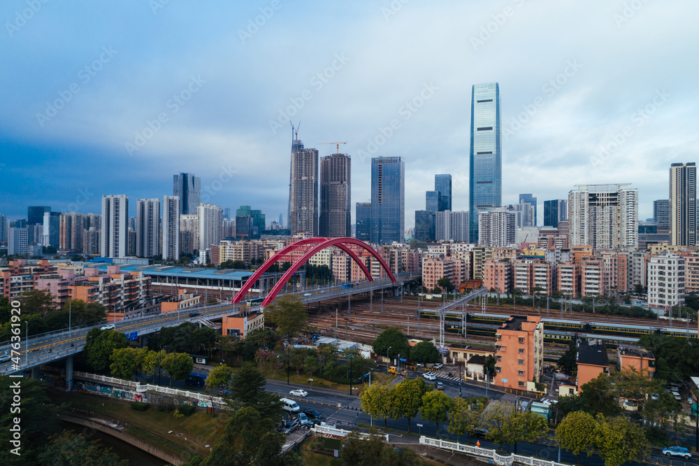 Aerial view of landscape in Shenzhen city,China Aerial view of landscape in Shenzhen city,China