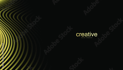 Wallpaper Mural Abstract background with gold line wave. Lauxury style. Tech pattern. Curved wavy line, smooth stripe. Vector illustration. Torontodigital.ca