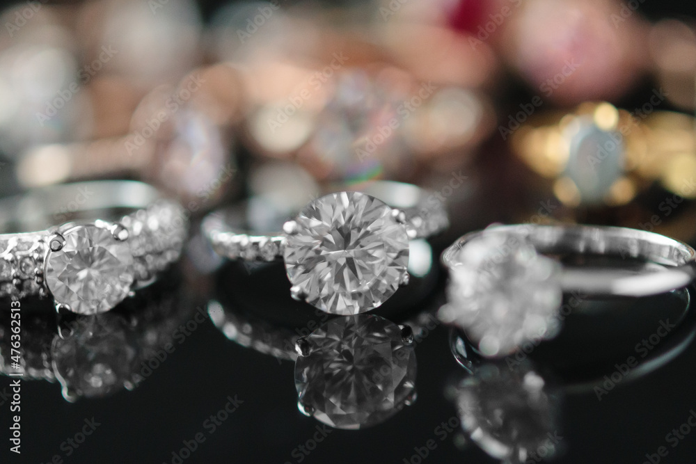 Beautiful diamond rings jewelry background Beautiful diamond rings jewelry background