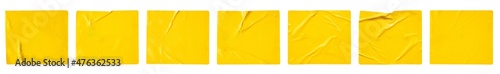 Fotografie, Obraz Blank yellow paper sticker label set isolated on white background