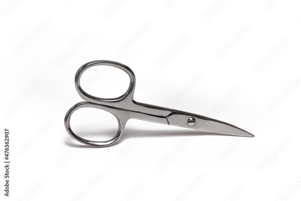 nail scissors isolated on blue background
