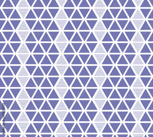 seamless pattern with purple triangle, vector design, very peri color trend 2022