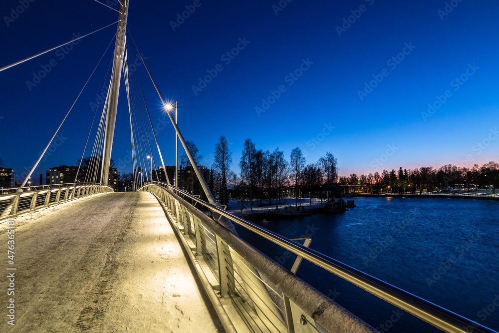 Laukonsilta bridge over Tammerkoski rapids in Tampere