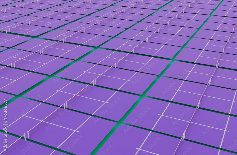 Padel court. Paddle court 3d render Padel court. Paddle court 3d render