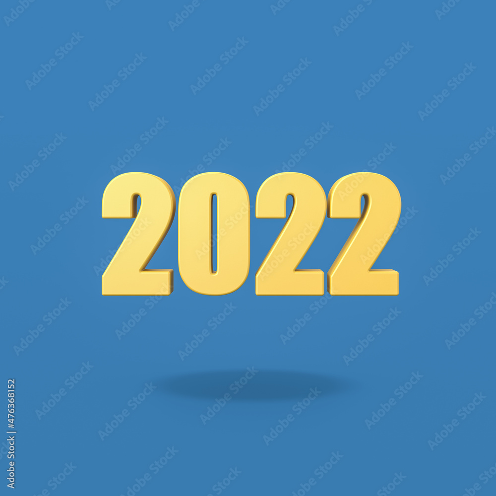 2022 Year Number Text on Blue Background 2022 Year Number Text on Blue Background