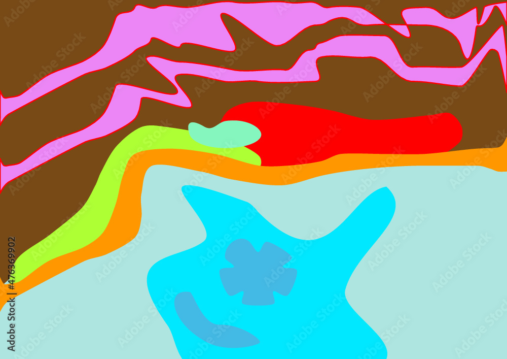 波模様 抽象画 波模様 抽象画