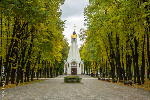 Chapel of All Saints Who Shone in the Land of Ryazan on Sobornaya Square Park in Ryazan, Russia photo
