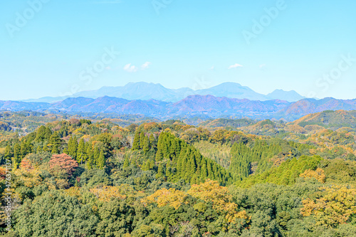 秋の岡城跡から見た景色 大分県竹田市 Scenery seen from the ruins of Oka Castle in autumn. Ooita-ken Takeda city 