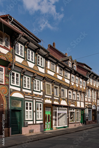 Häuserzeile in der Altstadt von Einbeck in Niedersachsen, Deutschland 