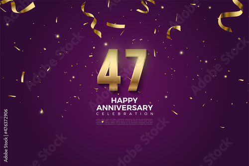 47th anniversary background illustration with colorful number.