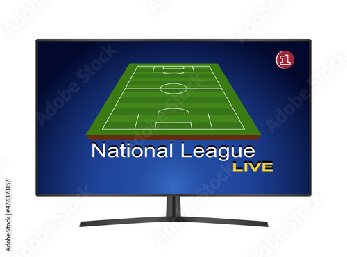 National league live logo on a tv screen, vector illustration