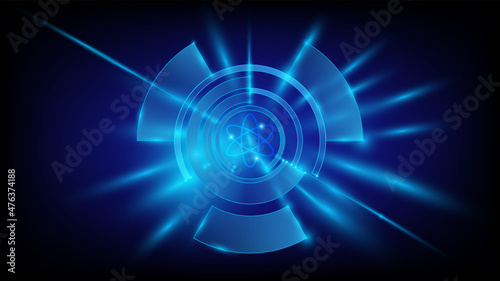 Blue color light beam abstract background