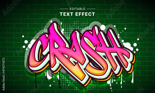 Editable text style effect - Graffiti text style theme. 