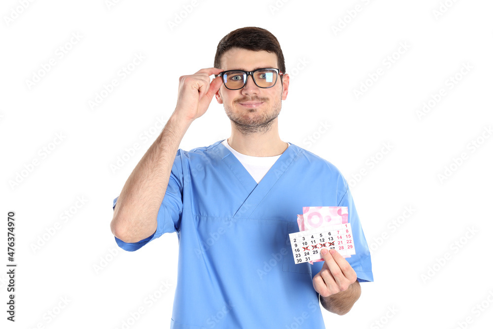 Young doctor gynecologist isolated on white background Young doctor gynecologist isolated on white background