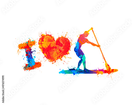 I love supboard. Vector symbol of splash paint