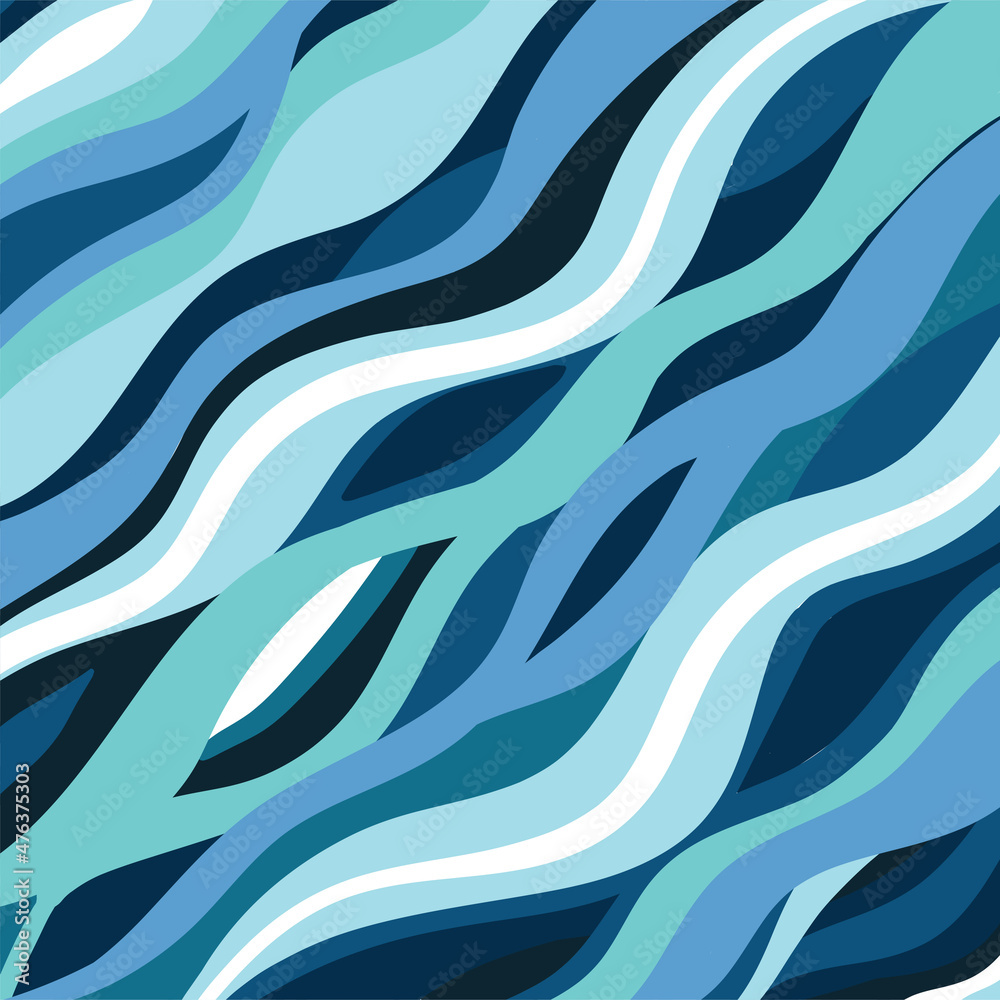 Water flow wave blue pattern background design vector