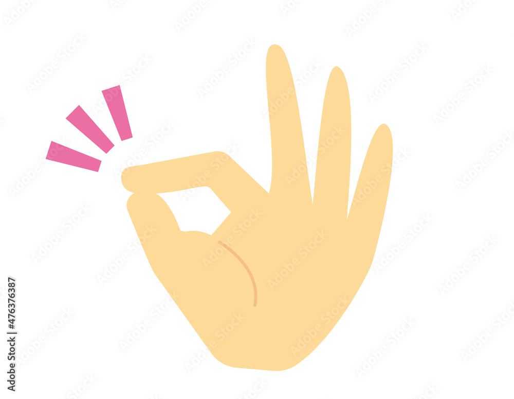 Obraz premium シンプルな手のアイコン ハンドサイン OKサイン