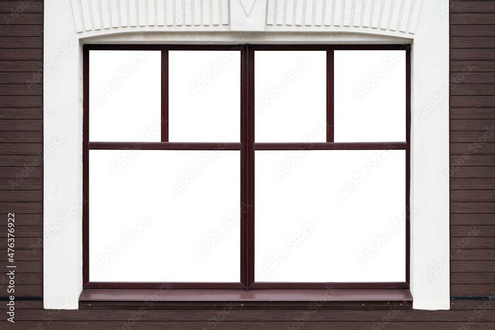 Old brown window isolated on white background Old brown window isolated on white background