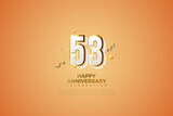 53rd anniversary with number on colorful background.