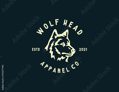 Vintage wolf apparel logo template